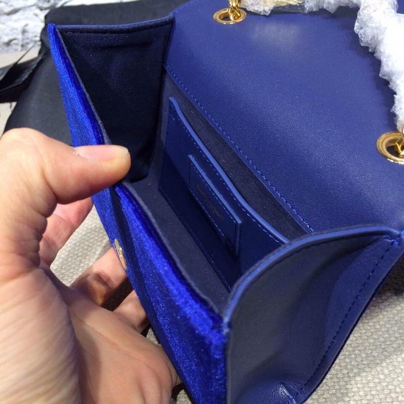 2015 New Saint Laurent Bag Cheap Sale- Classic Monogram Saint Laurent Tassel Satchel in Y0129S Royal Blue Velet - Click Image to Close